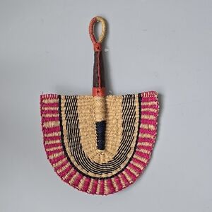 Handcrafted Pink and Natural Wall Fans